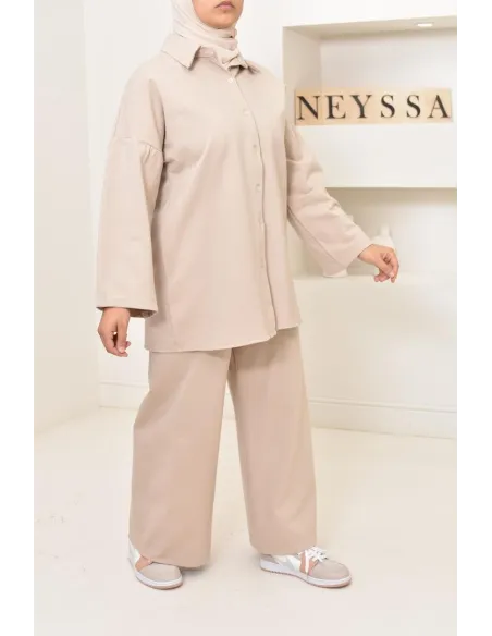 Ensemble chemise avec pantalon tissu  haute qualité, outfit hijabi