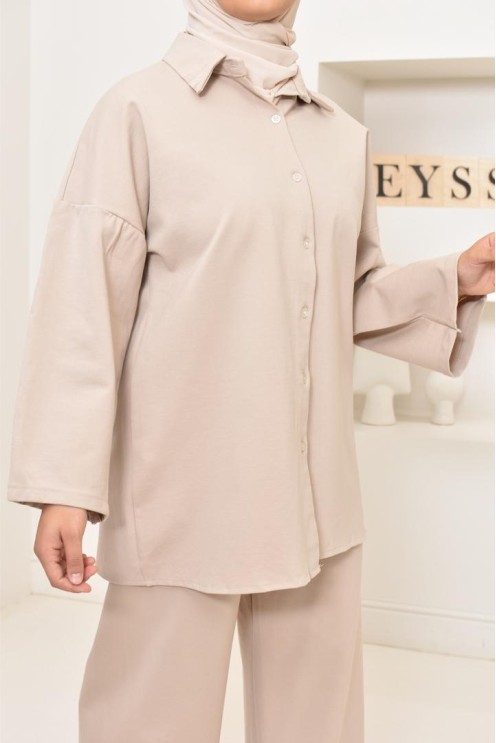 Ensemble chemise avec pantalon tissu  haute qualité, outfit hijabi
