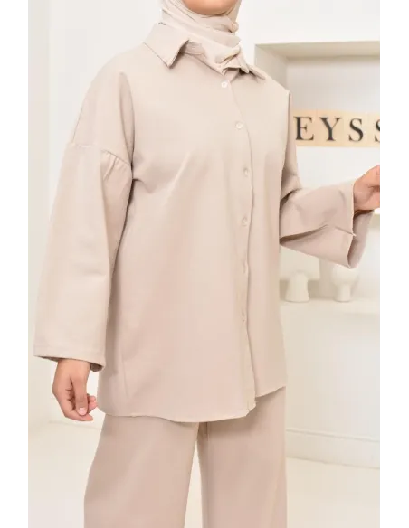 Ensemble chemise avec pantalon tissu  haute qualité, outfit hijabi