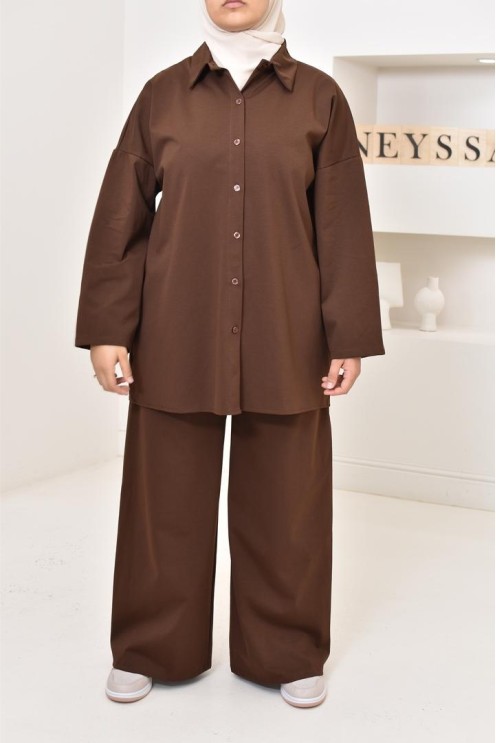 Ensemble chemise avec pantalon tissu  haute qualité, outfit hijabi