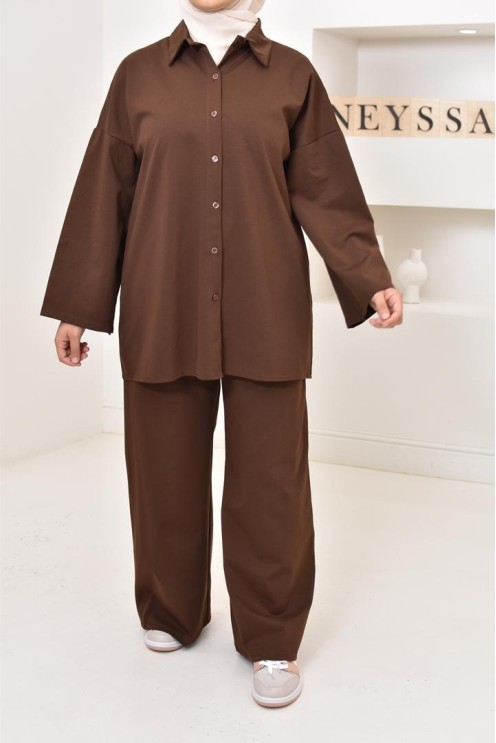Ensemble chemise avec pantalon tissu  haute qualité, outfit hijabi