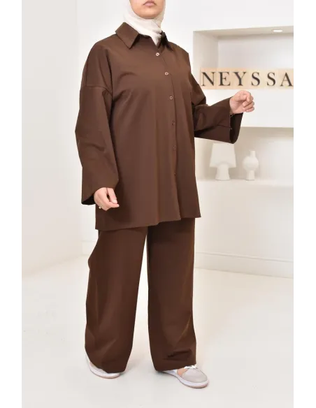 Ensemble chemise avec pantalon tissu  haute qualité, outfit hijabi