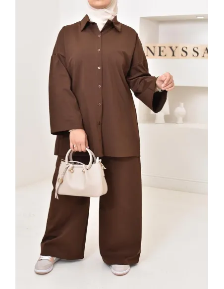 Ensemble chemise avec pantalon tissu  haute qualité, outfit hijabi