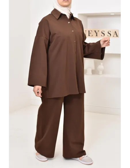 Ensemble chemise avec pantalon tissu  haute qualité, outfit hijabi