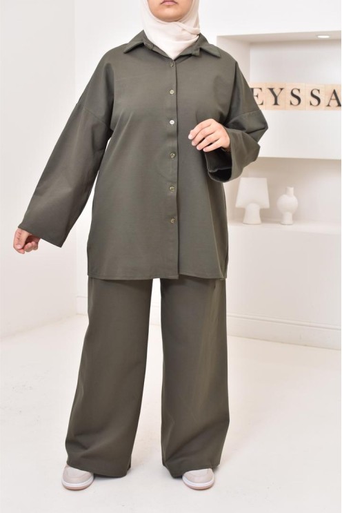 Ensemble chemise avec pantalon tissu  haute qualité, outfit hijabi