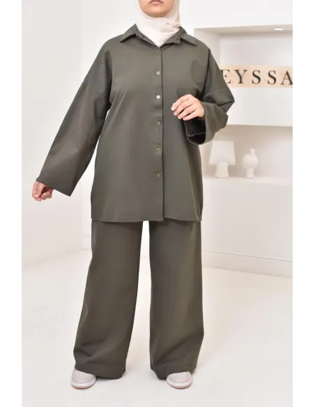 Ensemble chemise avec pantalon tissu  haute qualité, outfit hijabi