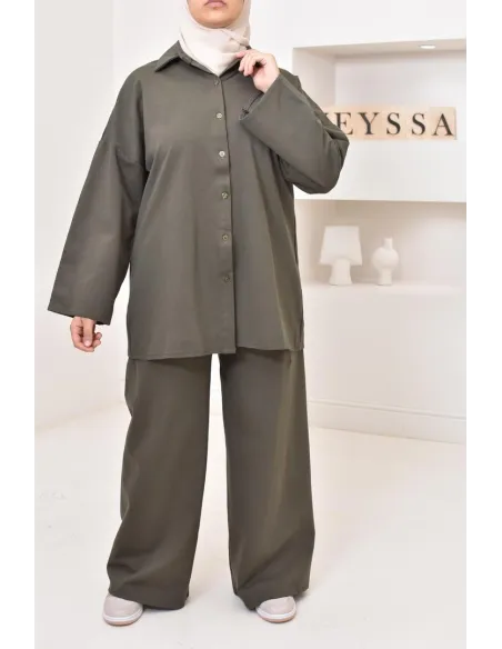 Ensemble chemise avec pantalon tissu  haute qualité, outfit hijabi