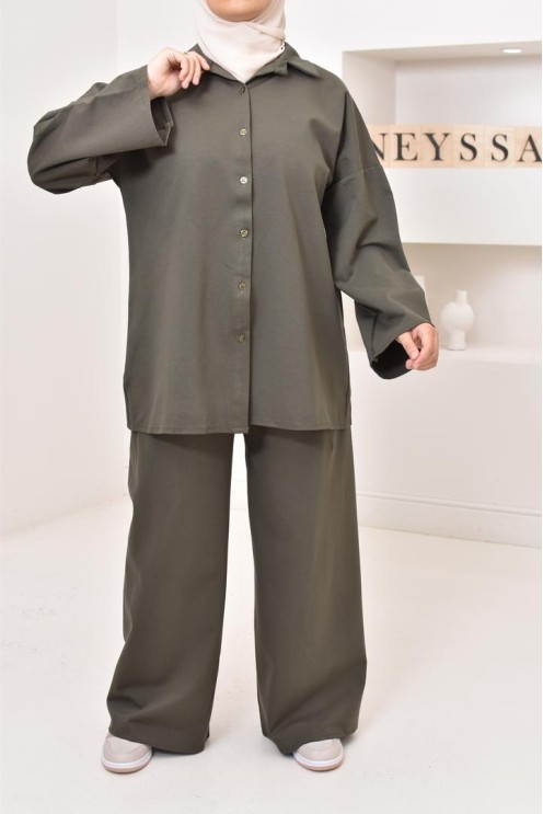 Ensemble chemise avec pantalon tissu  haute qualité, outfit hijabi