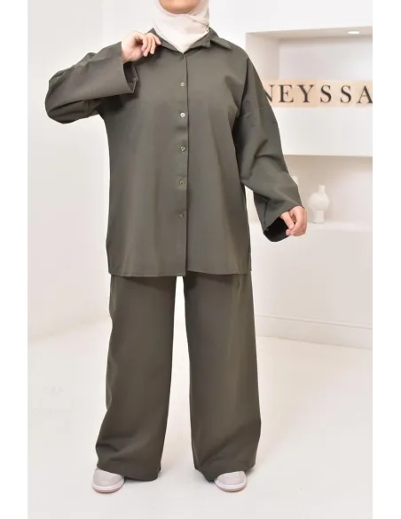 Ensemble chemise avec pantalon tissu  haute qualité, outfit hijabi