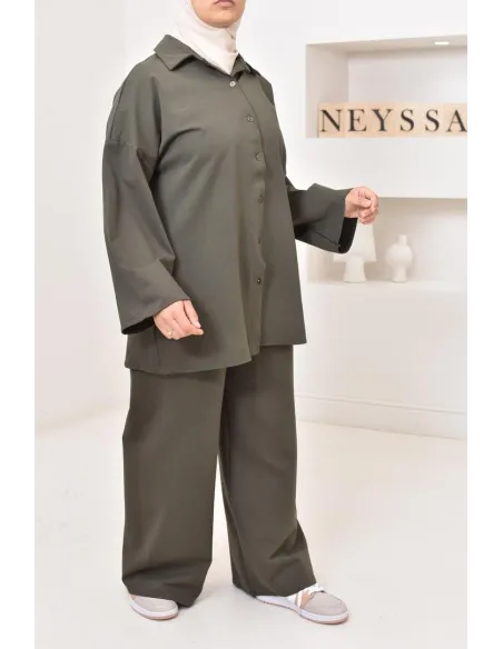 Ensemble chemise avec pantalon tissu  haute qualité, outfit hijabi