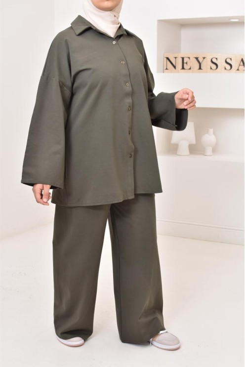 Ensemble chemise avec pantalon tissu  haute qualité, outfit hijabi