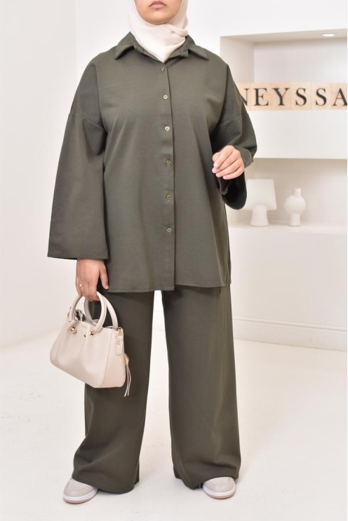 Ensemble chemise avec pantalon tissu  haute qualité, outfit hijabi