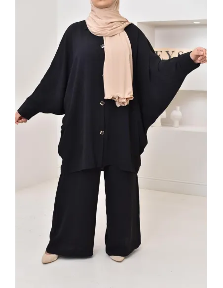 Ensemble 2 pièces : tuniques manches papillon et palazzo, tenue hyper fluide