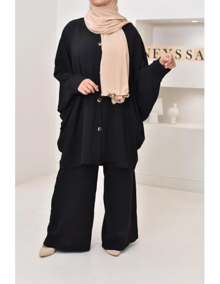 Ensemble 2 pièces : tuniques manches papillon et palazzo, tenue hyper fluide