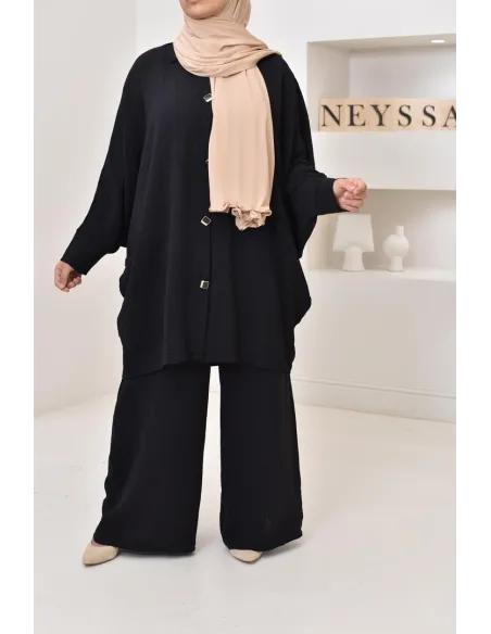 Ensemble 2 pièces : tuniques manches papillon et palazzo, tenue hyper fluide