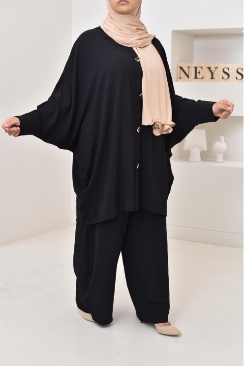 Ensemble 2 pièces : tuniques manches papillon et palazzo, tenue hyper fluide