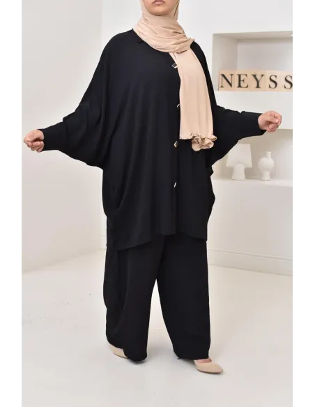 Ensemble 2 pièces : tuniques manches papillon et palazzo, tenue hyper fluide