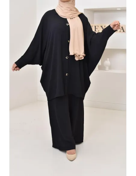 Ensemble 2 pièces : tuniques manches papillon et palazzo, tenue hyper fluide
