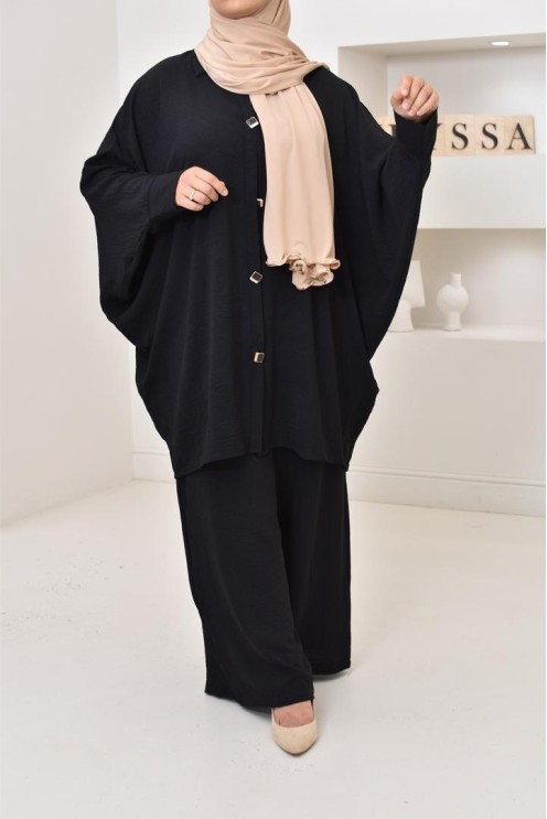 Ensemble 2 pièces : tuniques manches papillon et palazzo, tenue hyper fluide