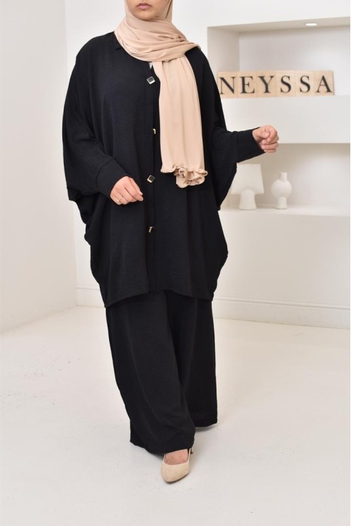 Ensemble 2 pièces : tuniques manches papillon et palazzo, tenue hyper fluide
