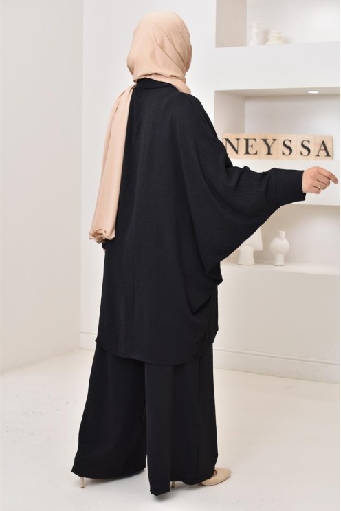 Ensemble 2 pièces : tuniques manches papillon et palazzo, tenue hyper fluide