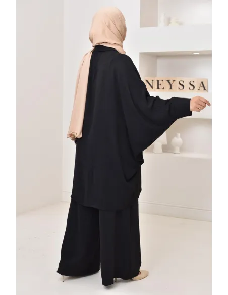 Ensemble 2 pièces : tuniques manches papillon et palazzo, tenue hyper fluide