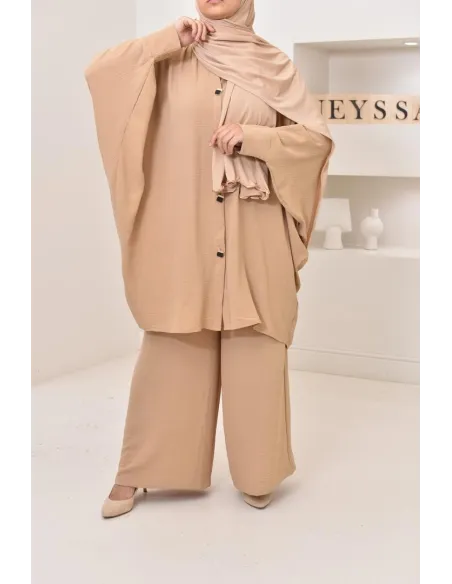 Ensemble 2 pièces : tuniques manches papillon et palazzo, tenue hyper fluide