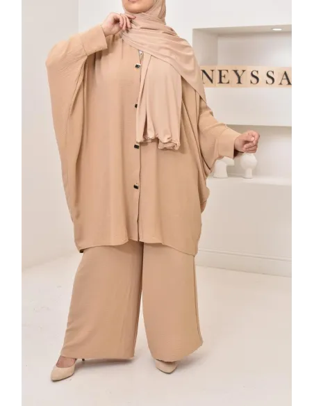 Ensemble 2 pièces : tuniques manches papillon et palazzo, tenue hyper fluide