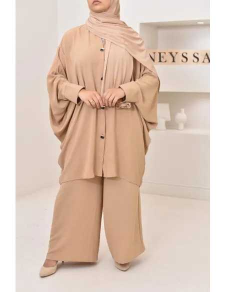 Ensemble 2 pièces : tuniques manches papillon et palazzo, tenue hyper fluide