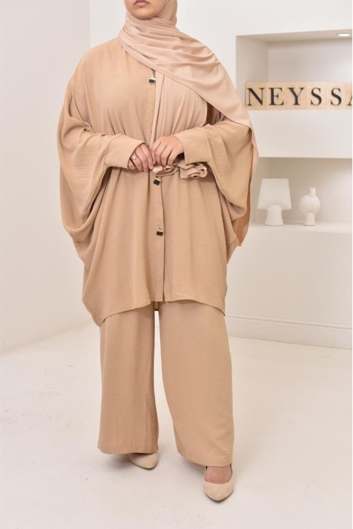 Ensemble 2 pièces : tuniques manches papillon et palazzo, tenue hyper fluide