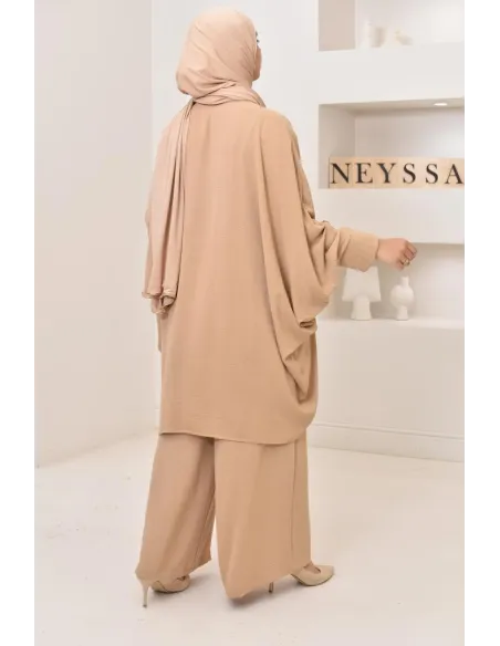 Ensemble 2 pièces : tuniques manches papillon et palazzo, tenue hyper fluide