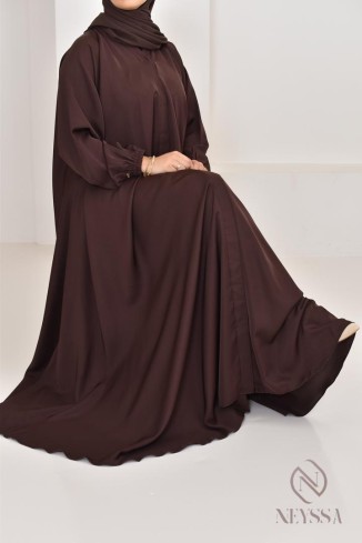 Abaya Umbrella Dubai chocolate, hijabi outfit idea, by Neyssa. 2