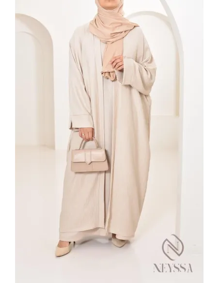 Long kimono femme effet lin coupe oversize idéal femme voilée