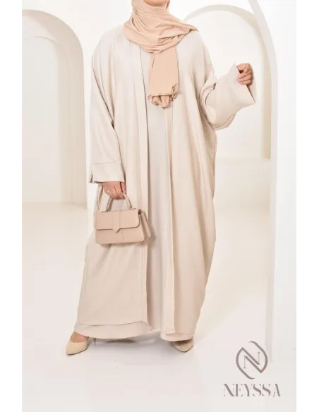Long kimono femme effet lin coupe oversize idéal femme voilée