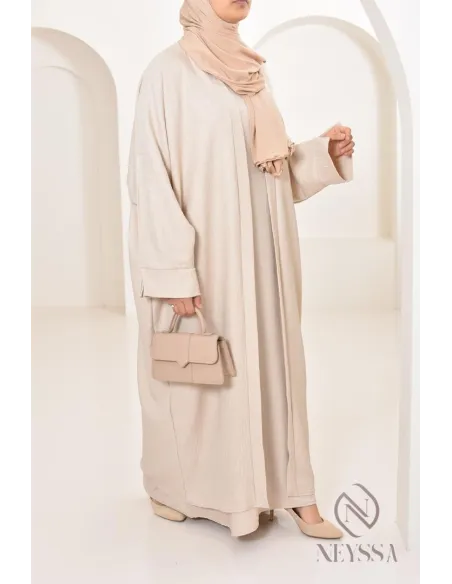Long kimono femme effet lin coupe oversize idéal femme voilée