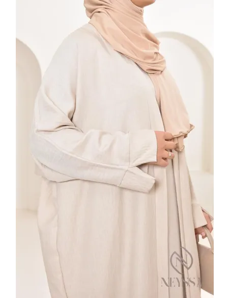 Long kimono femme effet lin coupe oversize idéal femme voilée
