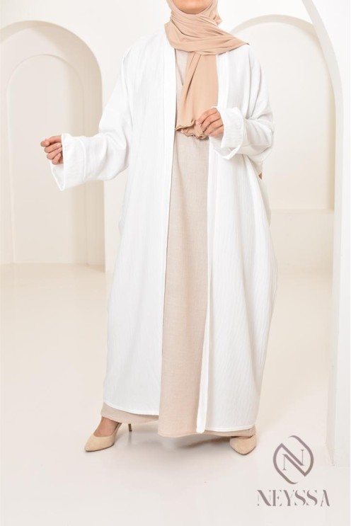 Women's long kimono linen effect oversize cut ideal for veiled women