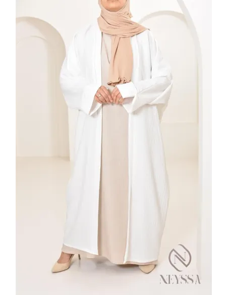 Women's long kimono linen effect oversize cut ideal for veiled women