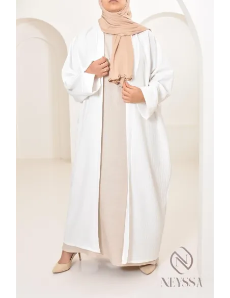 Women's long kimono linen effect oversize cut ideal for veiled women