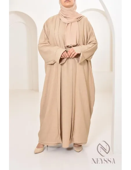 Long kimono femme effet lin coupe oversize idéal femme voilée