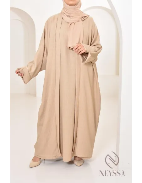 Long kimono femme effet lin coupe oversize idéal femme voilée