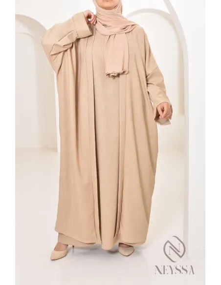 Long kimono femme effet lin coupe oversize idéal femme voilée