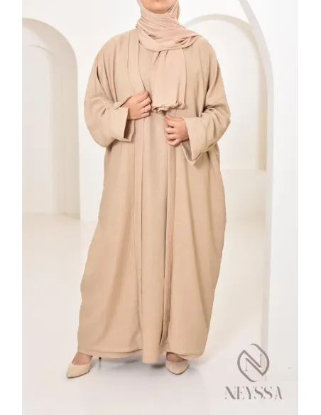 Long kimono femme effet lin coupe oversize idéal femme voilée