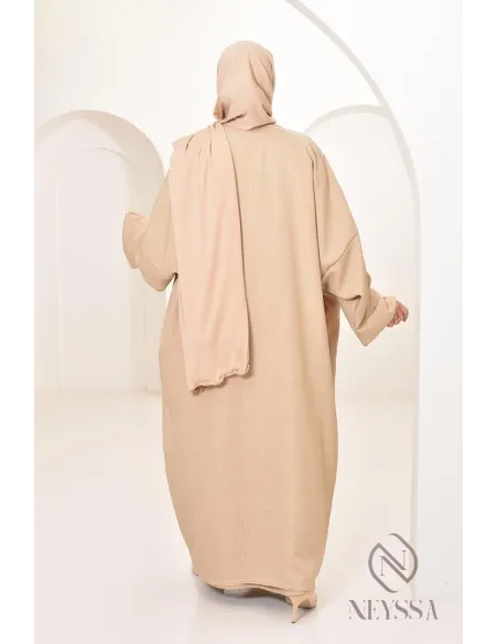 Long kimono femme effet lin coupe oversize idéal femme voilée