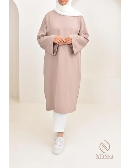 Robe tunique style sweat oversize, idéal pour les hijabi sportives
