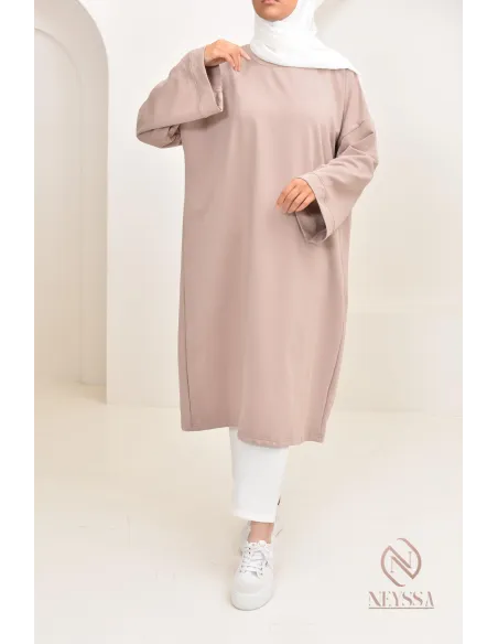 Robe tunique style sweat oversize, idéal pour les hijabi sportives