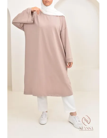 Robe tunique style sweat oversize, idéal pour les hijabi sportives