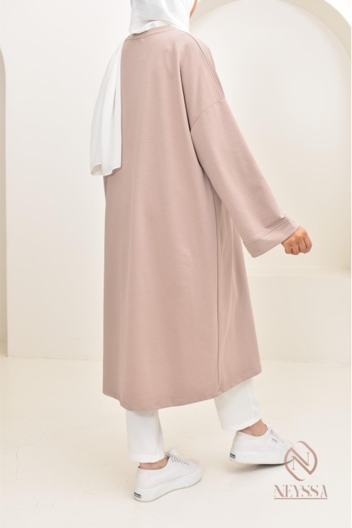 Robe tunique style sweat oversize, idéal pour les hijabi sportives