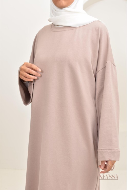 Robe tunique style sweat oversize, idéal pour les hijabi sportives
