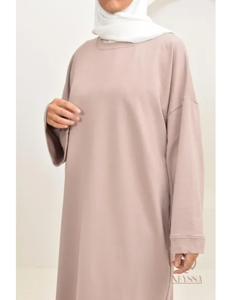 Robe tunique style sweat oversize, idéal pour les hijabi sportives